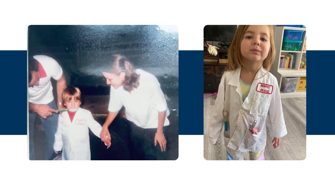 Children dressed in dentist costumes. 